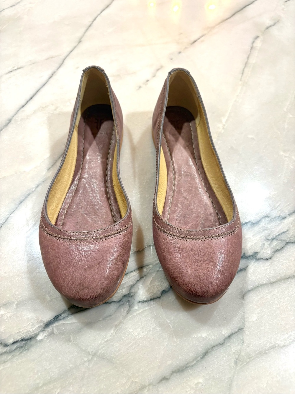 Frye Carson Ballet Flats Leather Rose Gold Size 6.5 NWOT